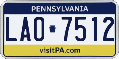 PA license plate LAO7512