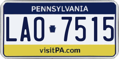 PA license plate LAO7515