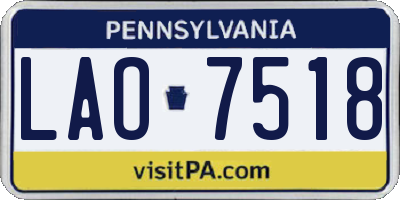 PA license plate LAO7518