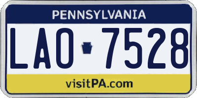 PA license plate LAO7528