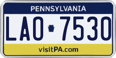 PA license plate LAO7530