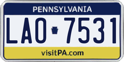 PA license plate LAO7531