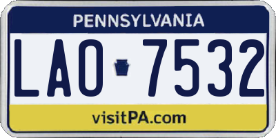 PA license plate LAO7532