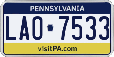 PA license plate LAO7533