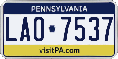 PA license plate LAO7537