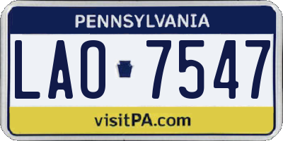 PA license plate LAO7547