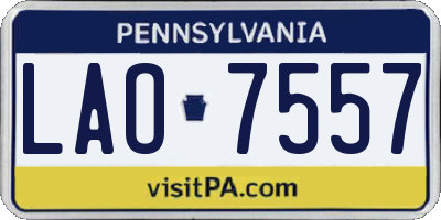 PA license plate LAO7557