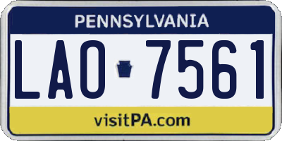 PA license plate LAO7561