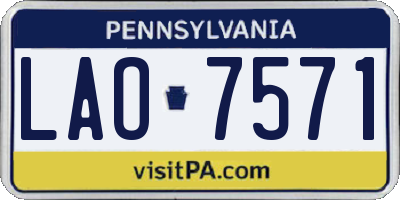 PA license plate LAO7571