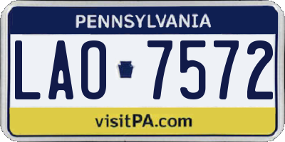 PA license plate LAO7572