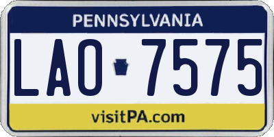 PA license plate LAO7575