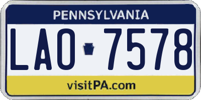 PA license plate LAO7578
