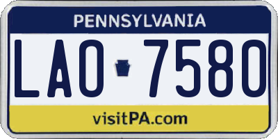 PA license plate LAO7580