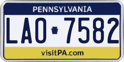PA license plate LAO7582