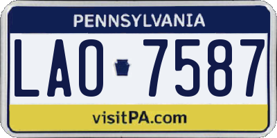 PA license plate LAO7587