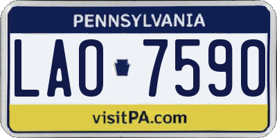 PA license plate LAO7590
