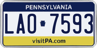 PA license plate LAO7593