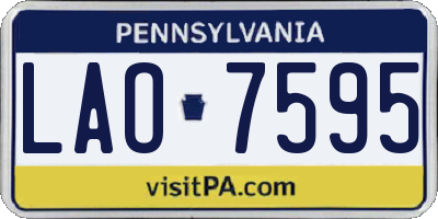 PA license plate LAO7595