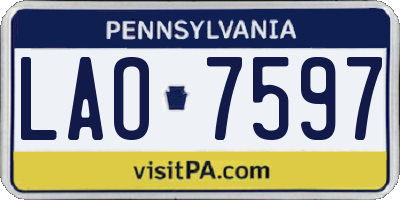 PA license plate LAO7597