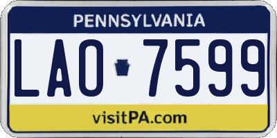 PA license plate LAO7599
