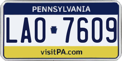PA license plate LAO7609