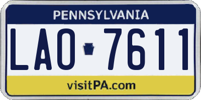 PA license plate LAO7611