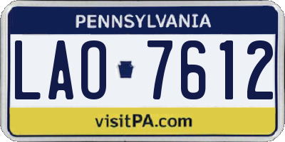 PA license plate LAO7612