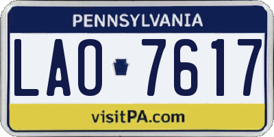 PA license plate LAO7617
