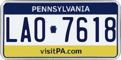 PA license plate LAO7618
