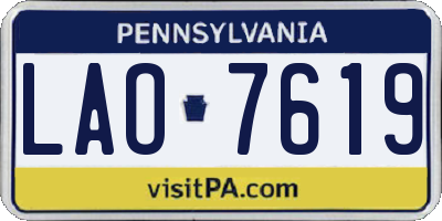 PA license plate LAO7619