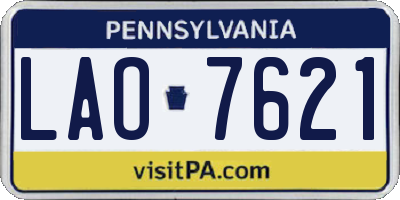 PA license plate LAO7621