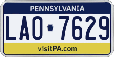 PA license plate LAO7629