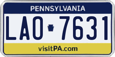 PA license plate LAO7631