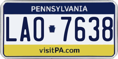 PA license plate LAO7638