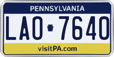 PA license plate LAO7640