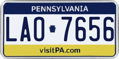 PA license plate LAO7656