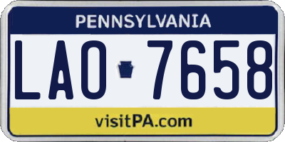 PA license plate LAO7658