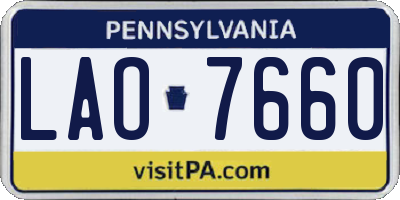 PA license plate LAO7660