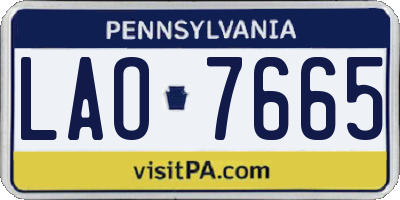 PA license plate LAO7665