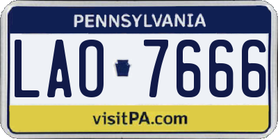 PA license plate LAO7666
