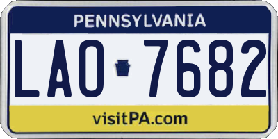 PA license plate LAO7682
