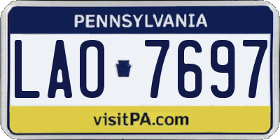 PA license plate LAO7697