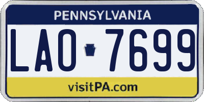 PA license plate LAO7699