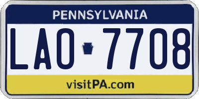 PA license plate LAO7708