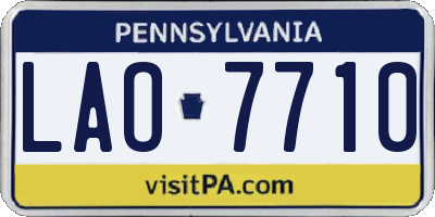 PA license plate LAO7710