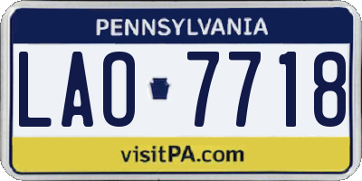 PA license plate LAO7718
