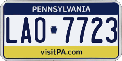 PA license plate LAO7723