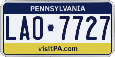 PA license plate LAO7727