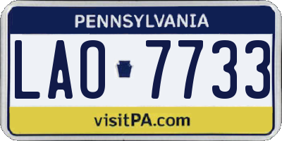 PA license plate LAO7733