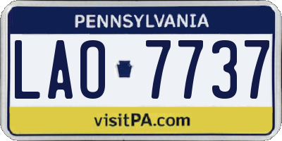 PA license plate LAO7737